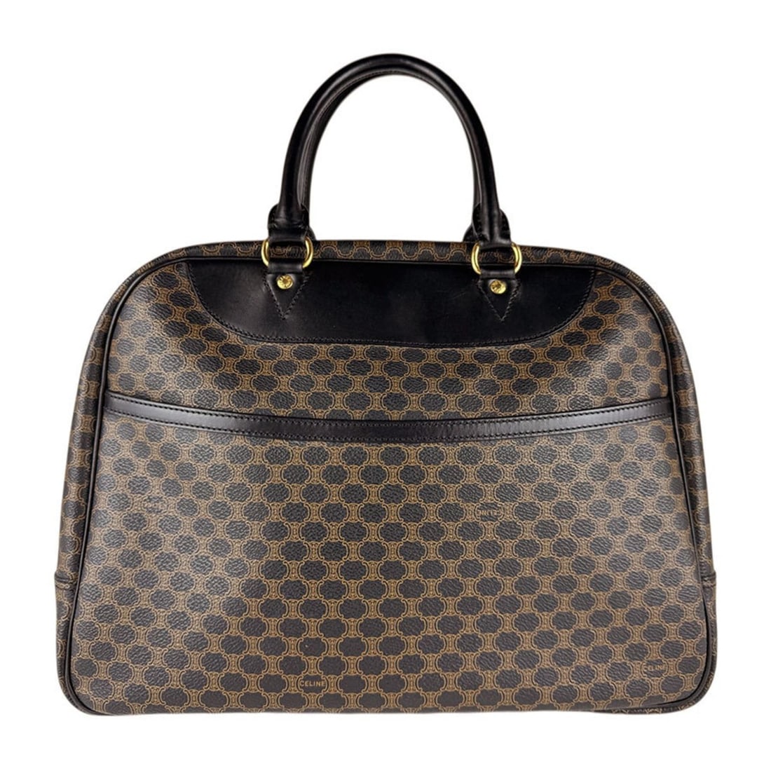 Celine CELINE handbag Macadam leather brown black women's free shipping z9041: --- Catalog ---Category: SizeSize (HxWxD): 27cm x 33cm x 13cm / 10.62'' x 12.99'' x 5.11''Category: DesignType: HandbagColor: Black, BrownGender: WomenMaterial: PVC , Leather Category: GeneralBrand: C