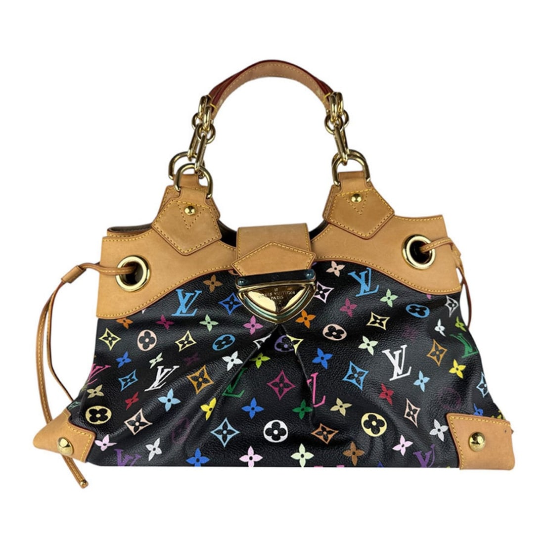 Louis Vuitton LOUIS VUITTON Handbag Monogram Multicolor Ursula Black Gold Women's M40124 Free (1 of 14)