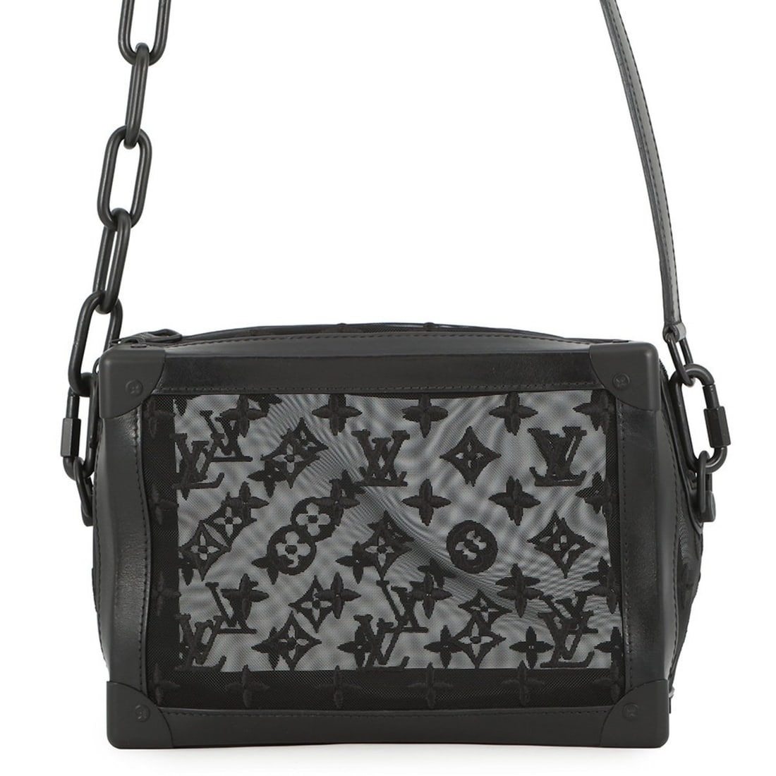 Louis Vuitton Shoulder Bag Monogram Mesh Leather Soft Trunk M53964 Handbag Embroidered Black 2019: --- Catalog ---Category: SizeSize (HxWxD): 17.5cm x 24.5cm x 9.5cm / 6.88'' x 9.64'' x 3.74''Category: DesignType: Handbag, Shoulder bagColor: Black, Monogram, NoirGender: Women,MenSeason: Fall/winter