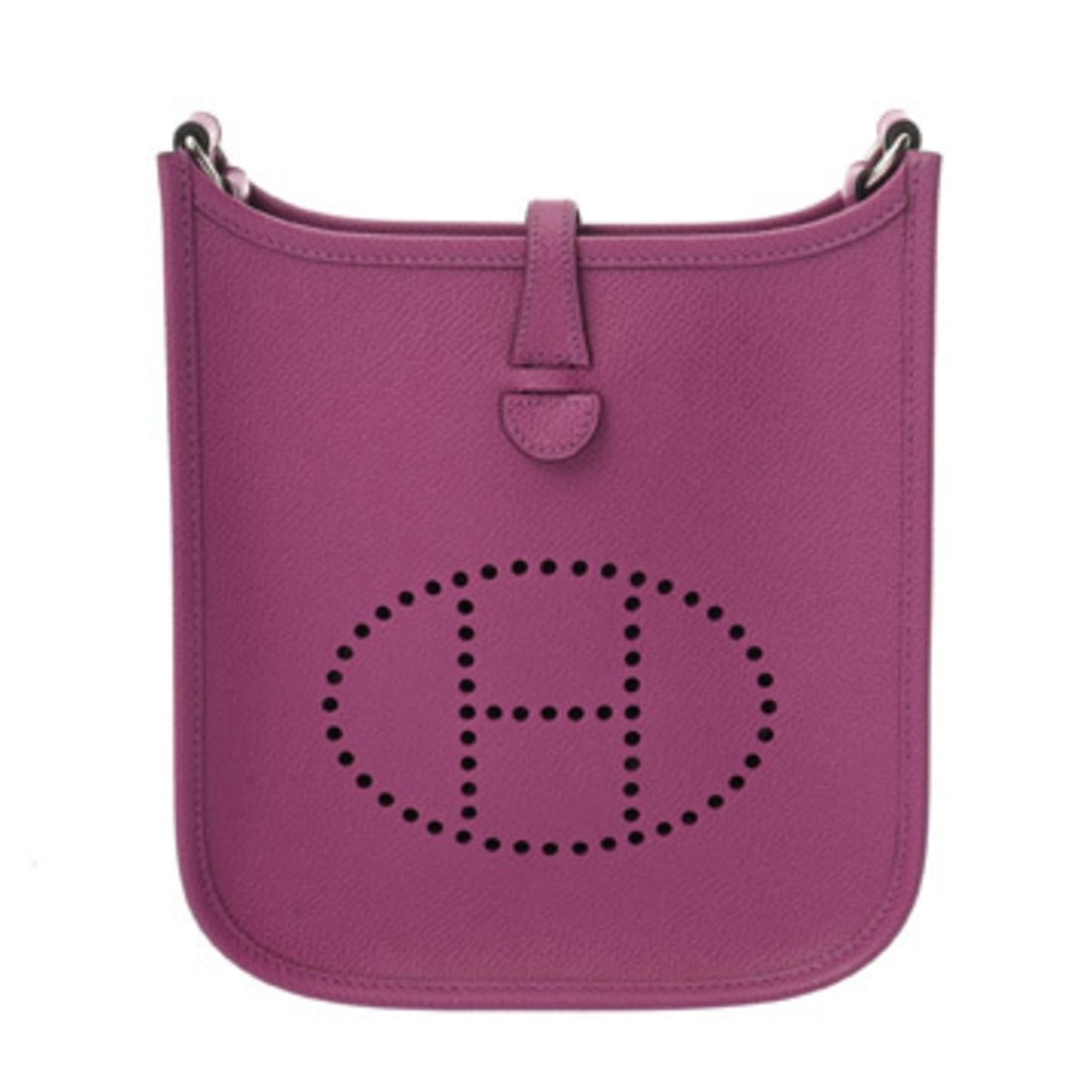 HERMES Evelyne TPM Cyclamen ?I stamp (circa 2005) Women's Veau Epsom Shoulder Bag AB Rank Used: --- Catalog ---Category: SizeSize (HxWxD): 18cm x 17cm x 5.5cm / 7.08'' x 6.69'' x 2.16''Category: DesignType: Shoulder bagColor: CyclamenGender: WomenMaterial: Epsom leather Hardware Color: SilverCat