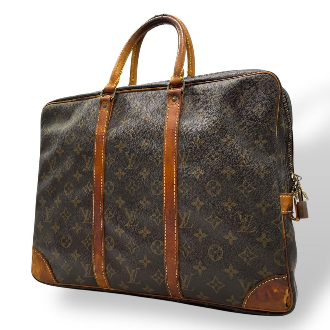 Louis Vuitton LOUIS VUITTON Monogram Business Bag Briefcase Port Document Brown Leather Men's B: --- Catalog ---Category: SizeSize (HxWxD): 30cm x 41cm x 6cm / 11.81'' x 16.14'' x 2.36''Category: DesignType: BriefcaseColor: Brown, MonogramGender: MenMaterial: Monogram Category: GeneralBrand: Loui