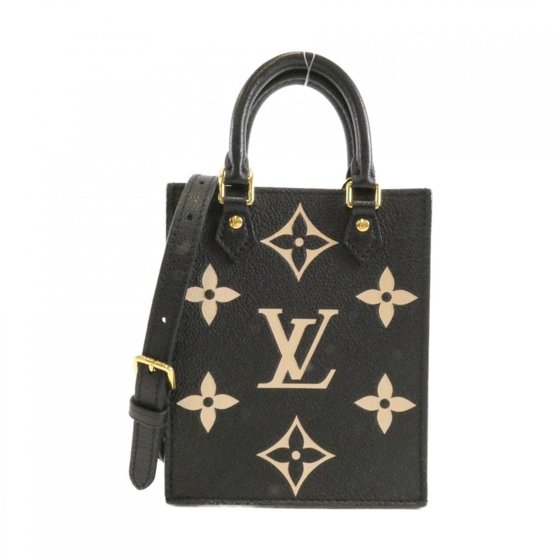 Louis Vuitton Bicolor Monogram Empreinte Petite Sac Plat M81416 Shoulder Bag: --- Catalog ---Category: SizeSize (HxWxD): 17cm x 14cm x 5cm / 6.69'' x 5.51'' x 1.96''Category: DesignType: Shoulder bagColor: Beige, BlackGender: Men,WomenMaterial: Leather Hardware Color: GoldLeath