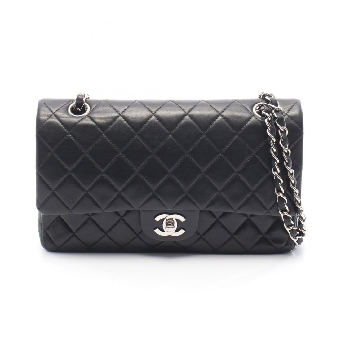 Chanel Matelassé Double Flap Shoulder Bag/Handbag, Lambskin Leather, Women's, Black: --- Catalog ---Category: SizeSize (HxWxD): 16cm x 25cm x 6.5cm / 6.29'' x 9.84'' x 2.55''Category: DesignType: Handbag, Shoulder bagColor: BlackGender: WomenMaterial: Leather Leather/Fur Type: Lambski