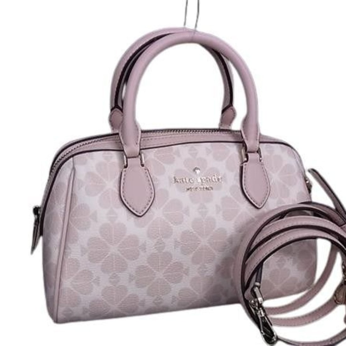 KATE SPADE Spade Flower KG483 650 Pink Leather Handbag for Women (Shoulder Bag): --- Catalog ---Category: SizeSize (HxWxD): 14cm x 22.5cm x 11cm / 5.51'' x 8.85'' x 4.33''Category: DesignType: Handbag, Shoulder bagColor: PinkGender: WomenClosure: ZipperMaterial: PVC , Leather Cate