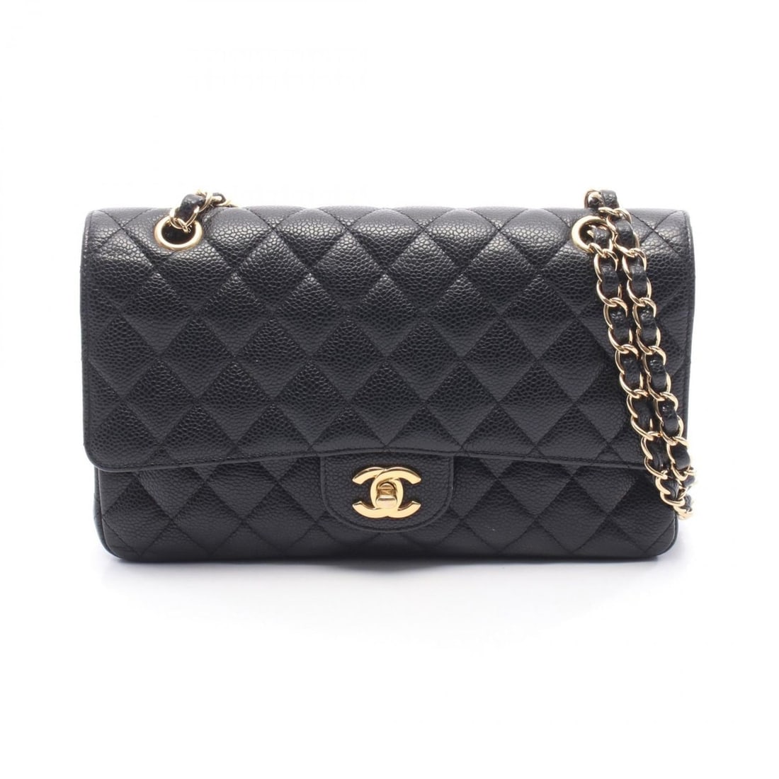 Chanel Matelassé Double Flap Shoulder Bag/Handbag, Leather, Calfskin (Cowhide), Women's, Black: --- Catalog ---Category: SizeSize (HxWxD): 16cm x 25cm x 6.5cm / 6.29'' x 9.84'' x 2.55''Category: DesignType: Handbag, Shoulder bagColor: BlackGender: WomenMaterial: Leather Leather/Fur Type: Calfski