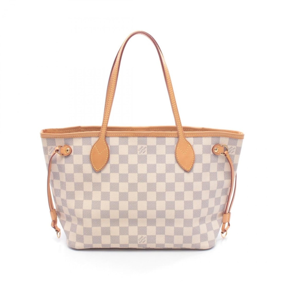 Louis Vuitton Neverfull PM Tote Bag/Handbag, Coated Canvas and Leather, Damier Azur Pattern,: --- Catalog ---Category: SizeSize (HxWxD): 22cm x 28cm x 12.5cm / 8.66'' x 11.02'' x 4.92''Category: DesignType: Handbag, Tote bagColor: Damier Azur, WhiteGender: WomenMaterial: Coated canvas , Leathe