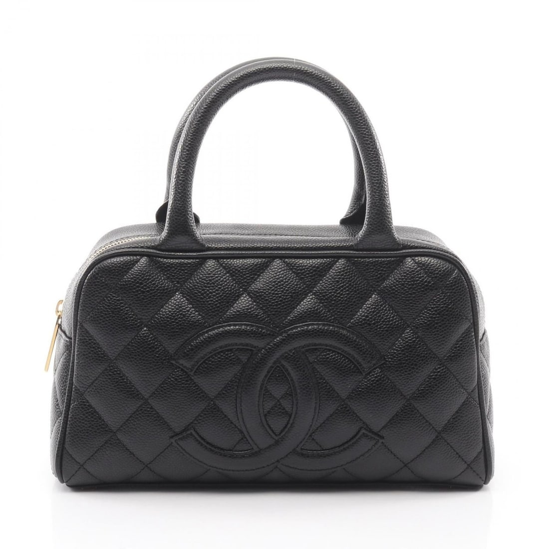 Chanel Matelassé Handbag, Leather, Calfskin (Cowhide), Women's, Black: --- Catalog ---Category: SizeSize (HxWxD): 15.5cm x 27cm x 10cm / 6.1'' x 10.62'' x 3.93''Category: DesignType: HandbagColor: BlackGender: WomenMaterial: Leather Hardware Color: GoldLeather/Fur Type: