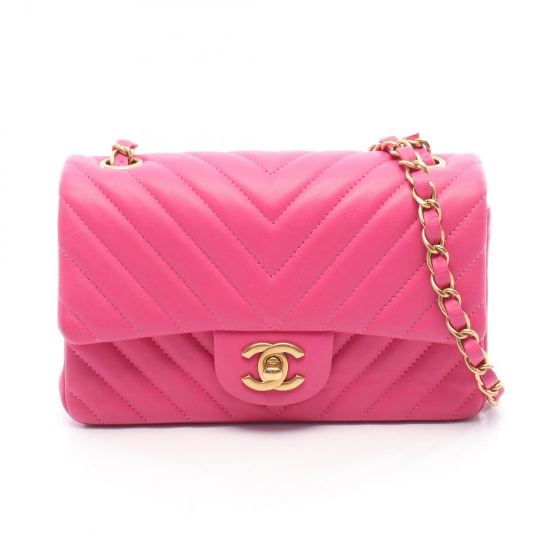 Chanel Chevron V-stitch Mini 20 Shoulder Bag/Handbag, Leather, Women's, Pink (A69900): --- Catalog ---Category: SizeSize (HxWxD): 12cm x 20cm x 6.5cm / 4.72'' x 7.87'' x 2.55''Category: DesignType: Handbag, Shoulder bagColor: PinkGender: WomenMaterial: Leather Hardware Color: GoldCatego