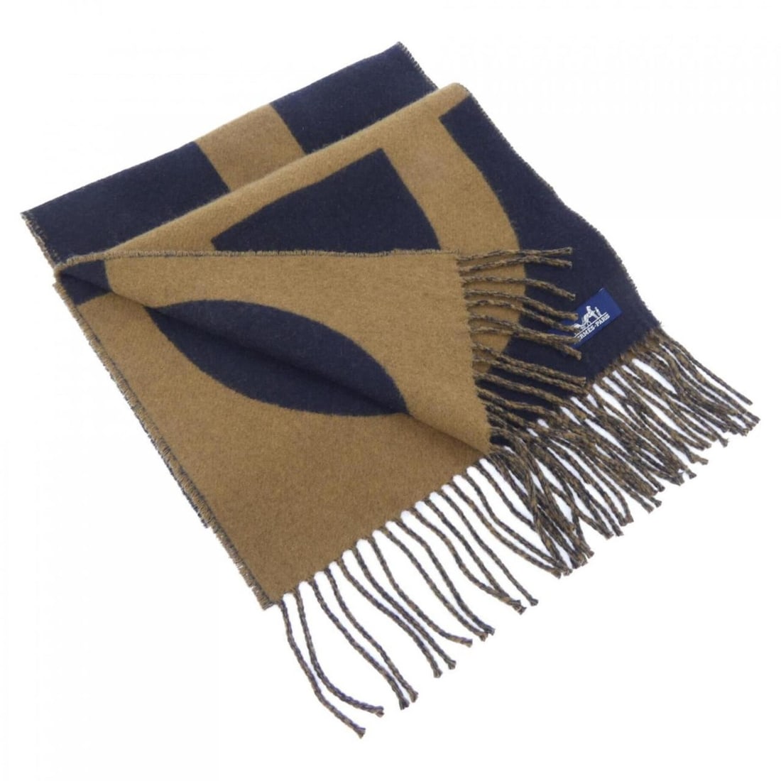 Hermes scarf: --- Catalog ---Category: SizeSize (LxW): 1.34m x 30.5cm / 52.75'' x 12''Category: DesignType: StoleColor: Brown, NavyGender: MenMaterial: Cashmere 100%Category: GeneralBrand: Hermes--- Item List ---Se