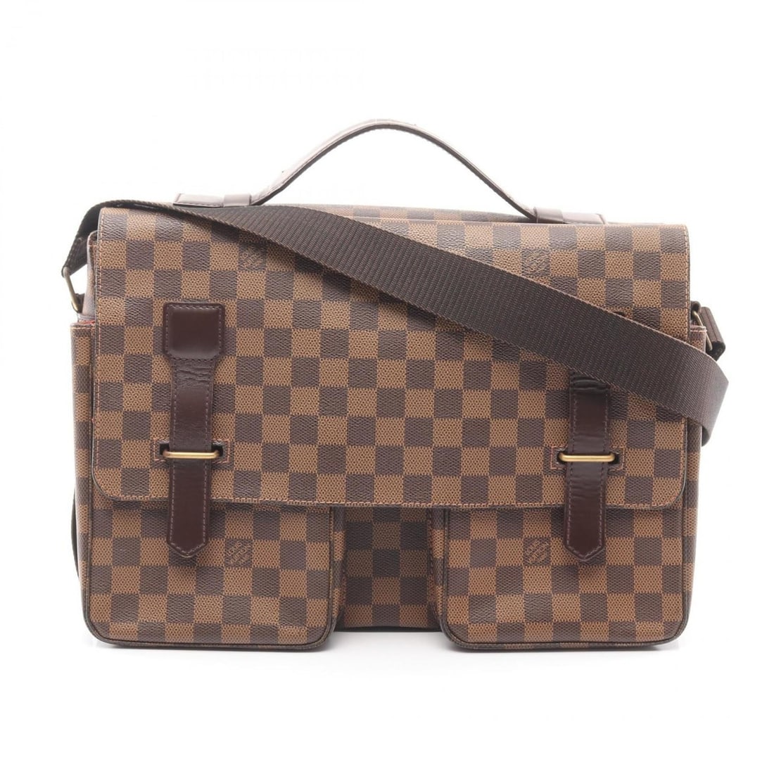 Louis Vuitton Broadway Shoulder Bag/Handbag, Coated Canvas and Leather, Damier Pattern,: --- Catalog ---Category: SizeSize (HxWxD): 24cm x 35cm x 9cm / 9.44'' x 13.77'' x 3.54''Category: DesignType: Handbag, Shoulder bagColor: Brown, EbeneGender: Men,WomenMaterial: Coated canvas , Leather