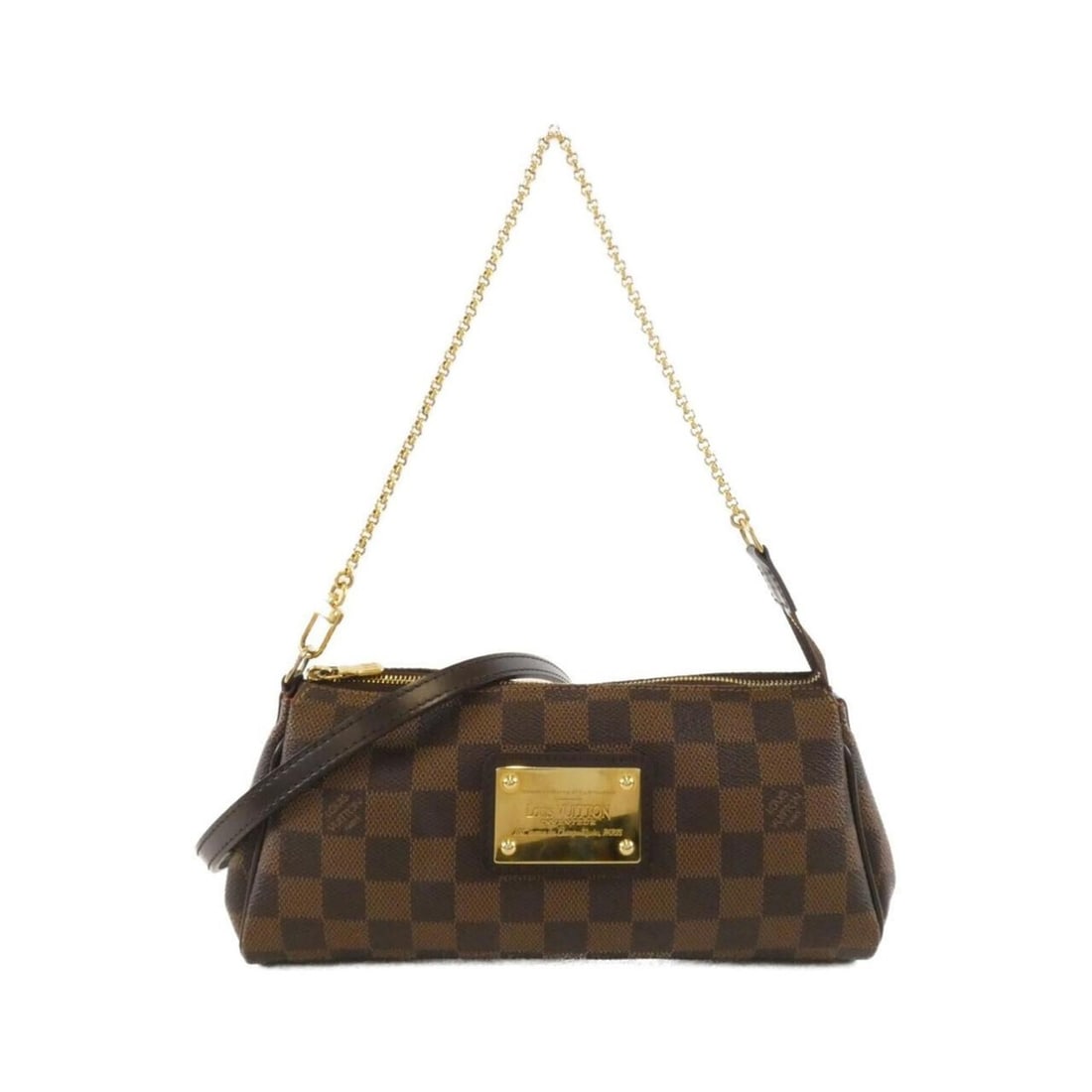 Louis Vuitton Damier Eva N55213 Shoulder Bag: --- Catalog ---Category: SizeWeight: 210g / 7.4oz.Size (HxWxD): 13cm x 26cm x 4cm / 5.11'' x 10.23'' x 1.57''Strap Length: 122cm / 48.03''Handle Length: 48cm / 18.89''Category: DesignType: Shoulder ba