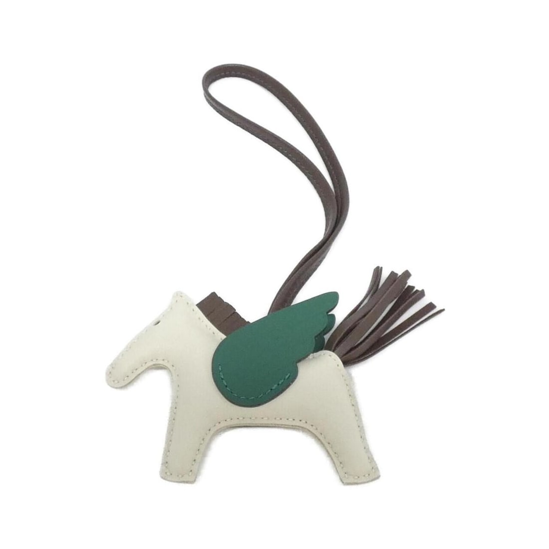 Hermes Rodeo Pegasus Accessory Bag Charm PM 083010CA: --- Catalog ---Category: SizeChain Length: 360.00mm / 14.17''Size (HxWxD): 75.00mm x 85.00mm / 2.95'' x 3.35''Category: DesignType: Handbag charmColor: Beige, Chocolat, VertGender: Women,MenMaterial: