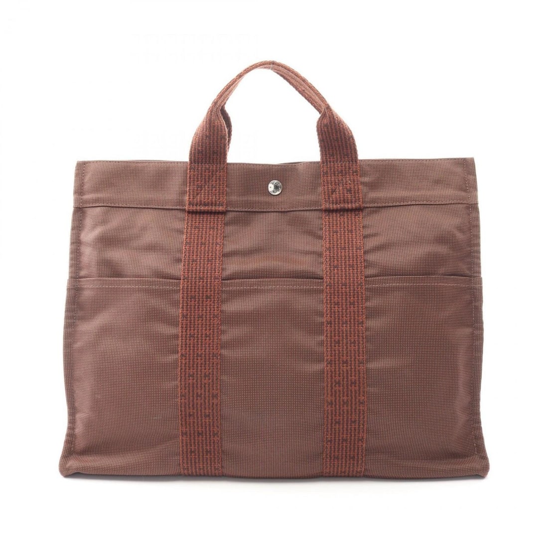 Hermes Herline MM Tote Bag/Handbag, Canvas/Nylon Canvas, Men's/Women's, Brown: --- Catalog ---Category: SizeSize (HxWxD): 32cm x 42cm x 11cm / 12.59'' x 16.53'' x 4.33''Category: DesignType: Handbag, Tote bagColor: BrownGender: Men,WomenMaterial: Nylon canvas , Canvas Category: