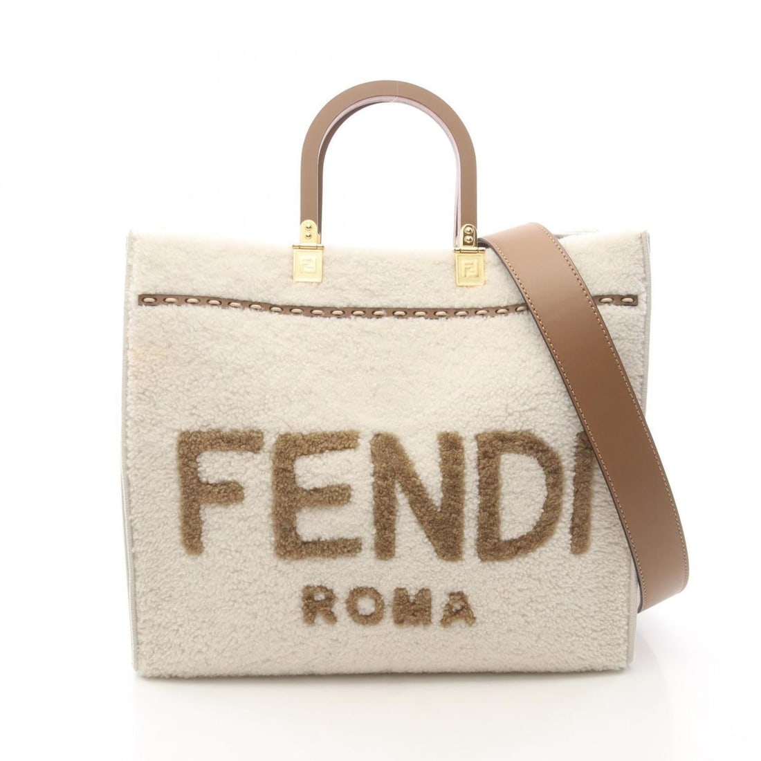Fendi Sunshine Medium Tote Bag/Handbag, Leather & Fabric, Women's, White/Gray, 8BH386: --- Catalog ---Category: SizeSize (HxWxD): 31cm x 36cm x 15.5cm / 12.2'' x 14.17'' x 6.1''Category: DesignType: Handbag, Tote bagColor: Gray, WhiteGender: WomenMaterial: Leather , Fabric Category: Gen