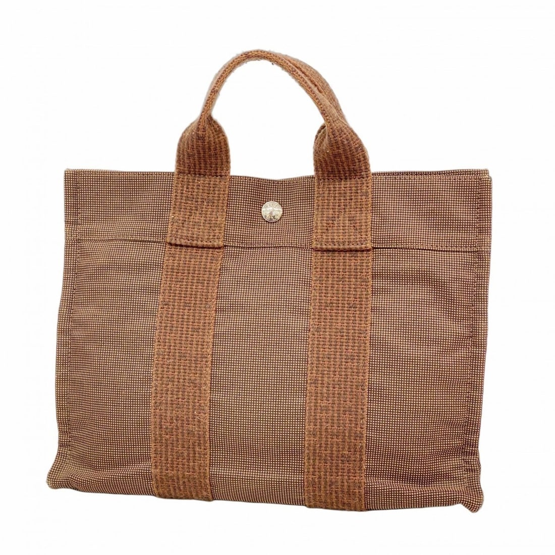 Hermes Herline PM Canvas Handbag, Brown, Women's: --- Catalog ---Category: SizeSize (HxWxD): 24cm x 30cm x 8cm / 9.44'' x 11.81'' x 3.14''Category: DesignType: HandbagColor: BrownGender: WomenMaterial: Canvas Hardware Color: SilverCategory: GeneralBr