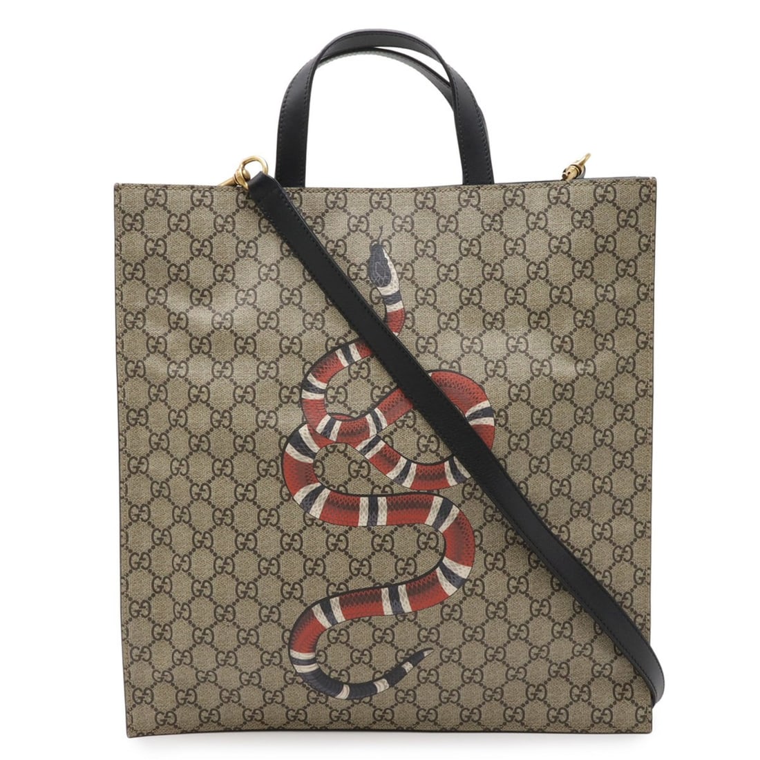 GUCCI GG Supreme Bee Print Tote Bag/Shoulder Bag, Leather, Khaki Beige/Black, 450950: --- Catalog ---Category: SizeWeight: 820g / 1.8lb.Size (HxWxD): 37.5cm x 35.5cm x 7cm / 14.76'' x 13.97'' x 2.75''Strap Length: 119cm / 46.85''Category: DesignType: Shoulder bag, Tote bagColor: Beige,