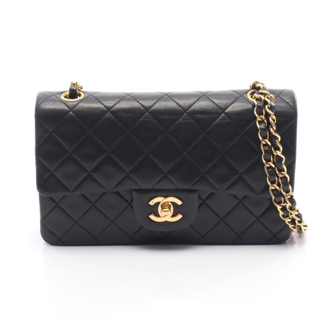 Chanel Matelassé Double Flap Shoulder Bag/Handbag, Lambskin Leather, Women's, Black: --- Catalog ---Category: SizeSize (HxWxD): 14cm x 23cm x 6cm / 5.51'' x 9.05'' x 2.36''Category: DesignType: Shoulder bagColor: BlackGender: WomenMaterial: Leather Leather/Fur Type: LambskinCategory: