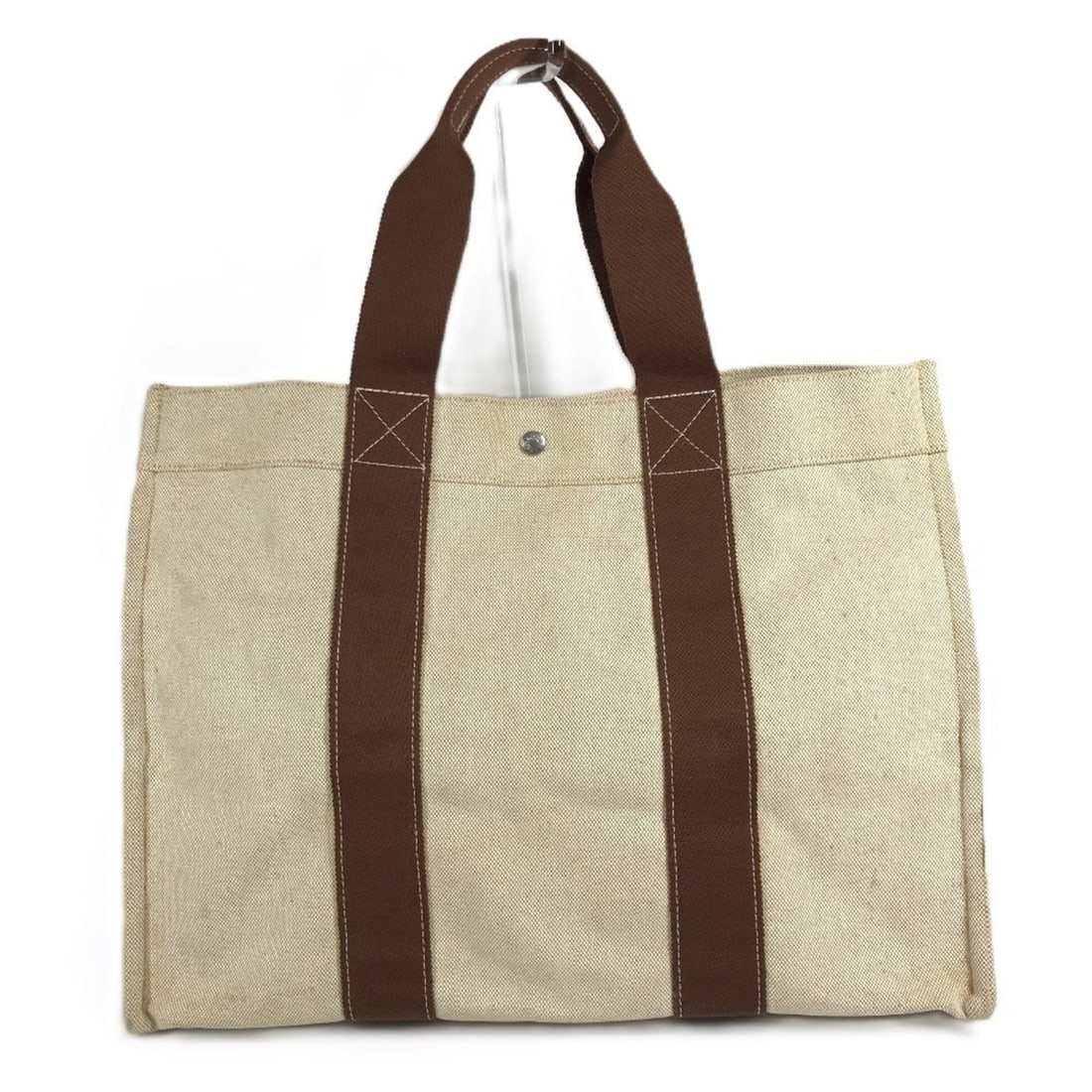 HERMES Bora GM Travel Bag, Handbag, Boston Canvas, Men's, Women's, Beige: --- Catalog ---Category: SizeSize (HxWxD): 35.5cm x 48cm x 23.5cm / 13.97'' x 18.89'' x 9.25''Category: DesignType: Boston bag, HandbagColor: Beige, Brown, YellowGender: Men,WomenMaterial: Canvas Cate