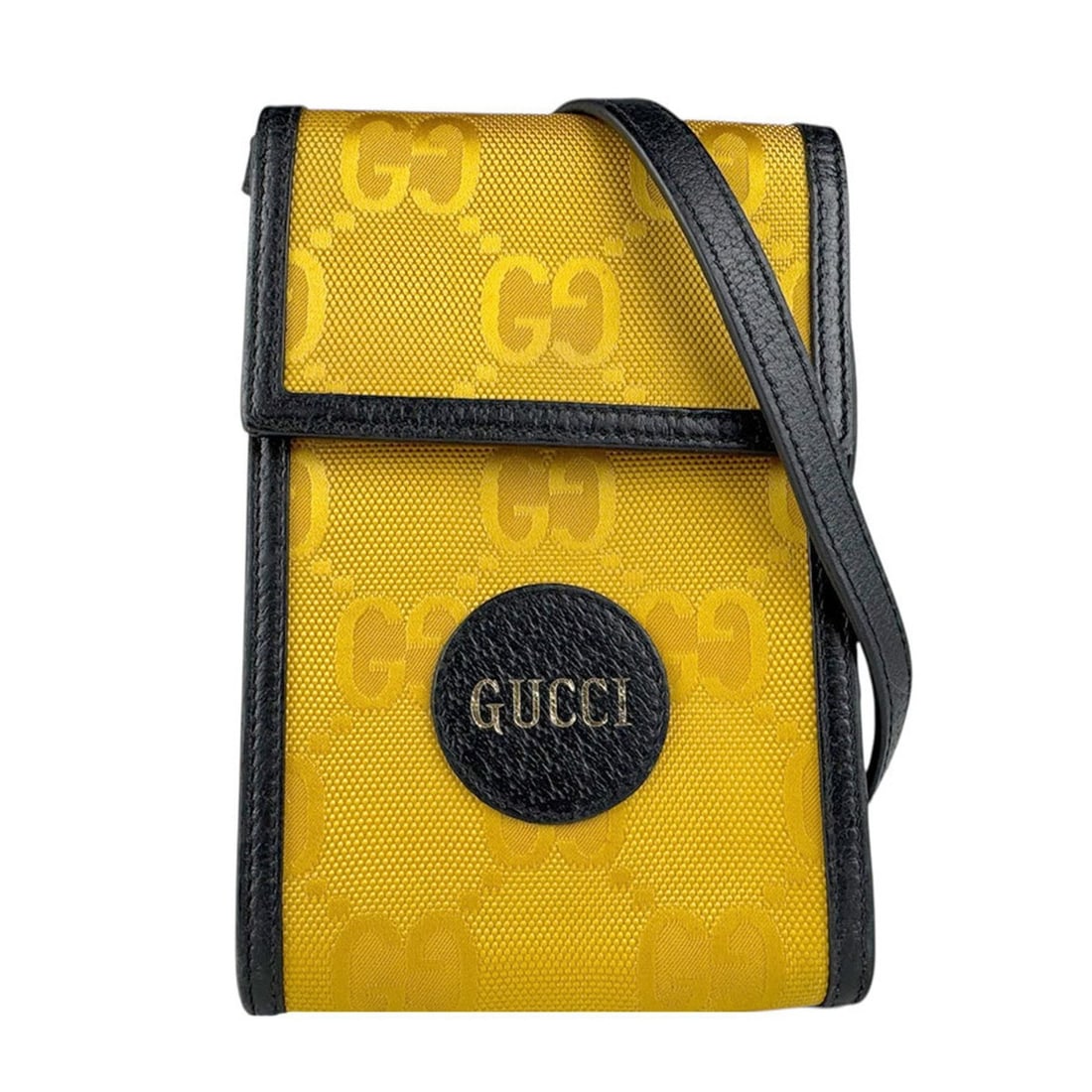 Gucci GUCCI Shoulder Bag Phone Pouch Off the Grid Nylon Leather Yellow Black Men's Women's 625599: --- Catalog ---Category: SizeSize (HxWxD): 17cm x 11cm x 3cm / 6.69'' x 4.33'' x 1.18''Category: DesignType: Shoulder bagColor: Black, YellowGender: Men,WomenMaterial: Nylon , Leather Category: Genera