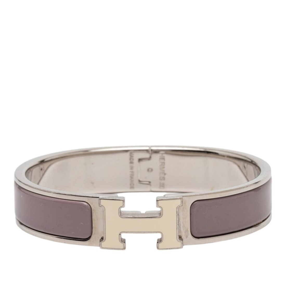 Hermes Click H PM Logo Bracelet, Silver/Purple Tones, Metal Enamel, Women's HERMES: --- Catalog ---Category: SizeLength: 16cm / 6.29''Category: DesignType: Charm braceletColor: Purple, SilverGender: WomenMaterial: Cloisonné/enamel, MetalCategory: GeneralBrand: Hermes--- Item List --