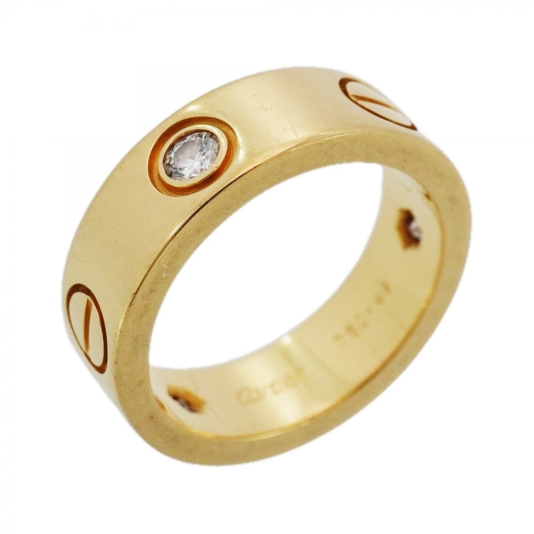 Cartier Love Ring 3PD 18KYG Yellow Gold Diamond #48 Women's: --- Catalog ---Category: SizeUS Size: 4.5Brand Size: 48Category: DesignType: Band ringStone: DiamondGender: WomenMaterial: Yellow gold (18K)Category: GeneralBrand: Cartier--- Item List ---Section: Con