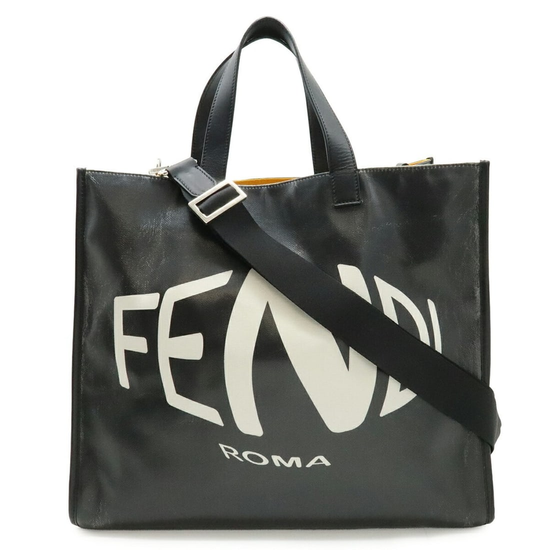FENDI Fisheye Big Tote Bag, Large Tote, Shoulder Nylon Leather, Black, White, 7VA390: --- Catalog ---Category: SizeSize (HxWxD): 34cm x 39.5cm x 19cm / 13.38'' x 15.55'' x 7.48''Category: DesignType: Shoulder bag, Tote bagColor: Black, WhiteGender: WomenMaterial: Nylon Category: Genera