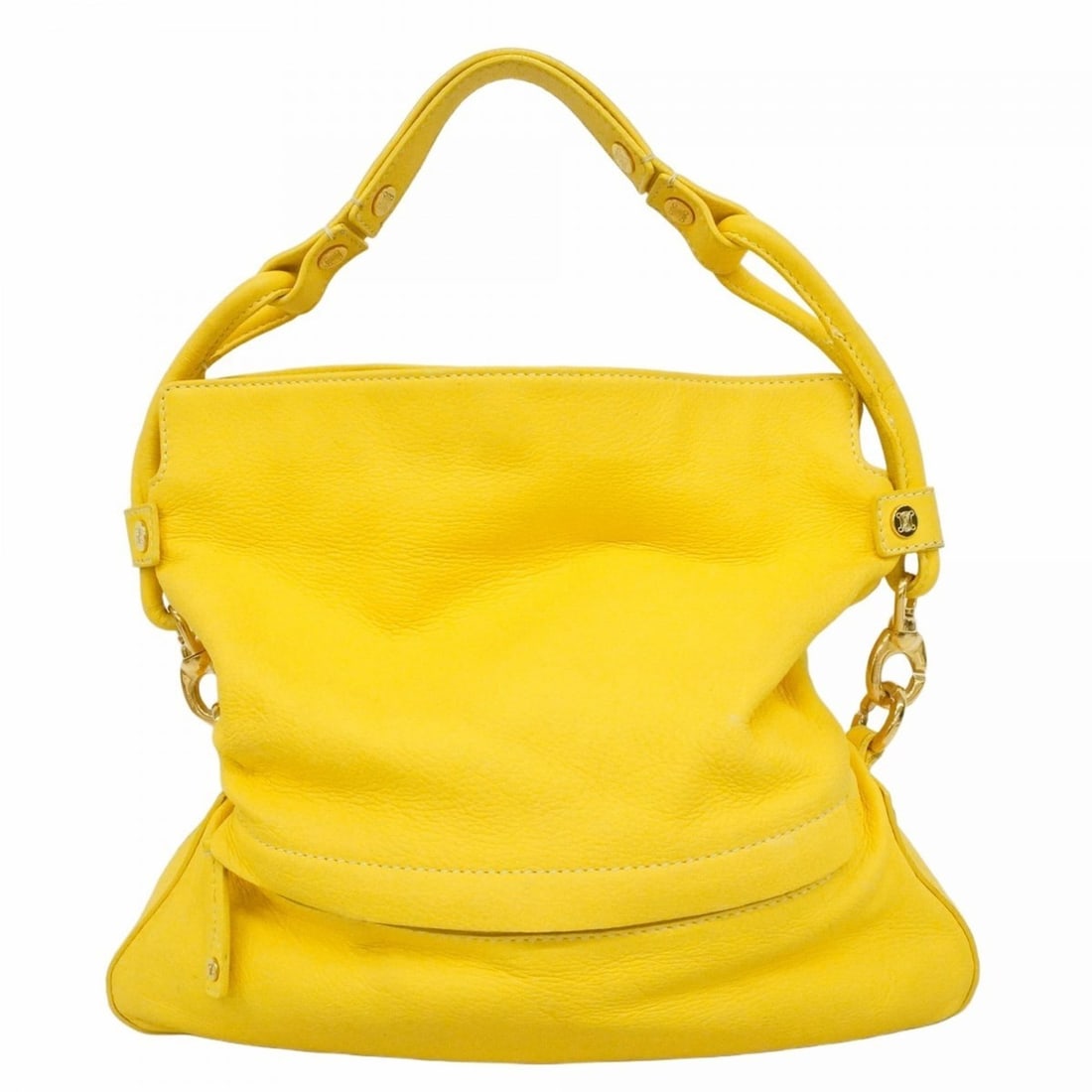 Celine Shoulder Bag, Leather, Yellow, Women's: --- Catalog ---Category: SizeSize (HxWxD): 34.5cm x 34cm x 8cm / 13.58'' x 13.38'' x 3.14''Category: DesignType: Shoulder bagColor: YellowGender: WomenMaterial: Leather Hardware Color: GoldCategory: G