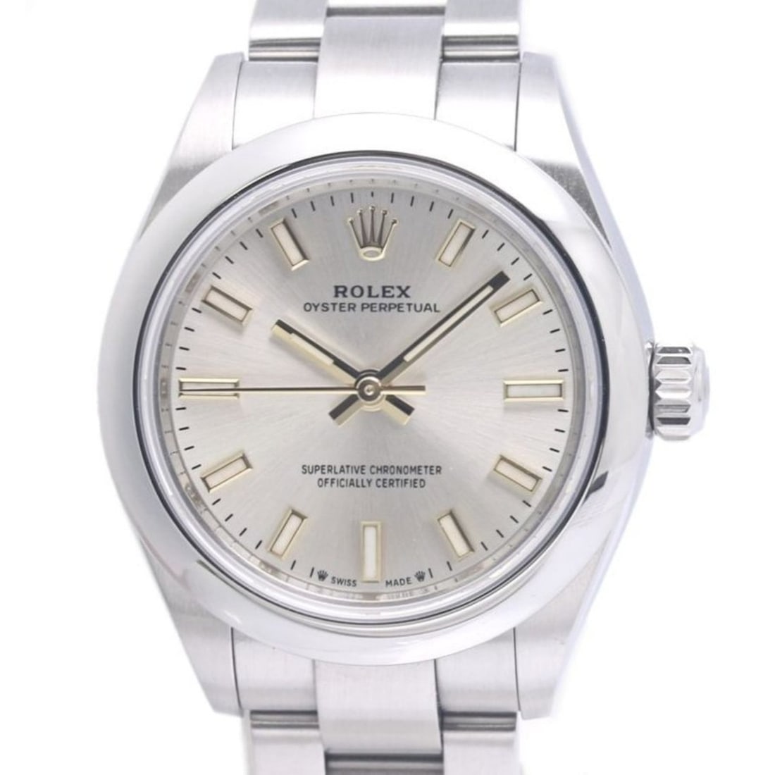 ROLEX Oyster Perpetual 28 276200 Women's Watch, Stainless Steel, Model 40296: --- Catalog ---Category: SizeWrist Size: 16.5cm / 6.49''Case Diameter: 28mm / 1.1''Category: DesignType: WristwatchGender: WomenColor (Dial): SilverMaterial (Band): Stainless steelMaterial (Case): Sta