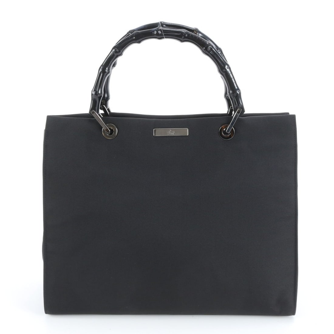 Gucci Bamboo 002 1010 Leather Nylon Tote Bag Shoulder Handbag Black Women's: --- Catalog ---Category: SizeSize (HxWxD): 29cm x 35cm x 12cm / 11.41'' x 13.77'' x 4.72''Handle Length: 38cm / 14.96''Category: DesignType: Handbag, Tote bagColor: BlackGender: WomenMaterial: Leather