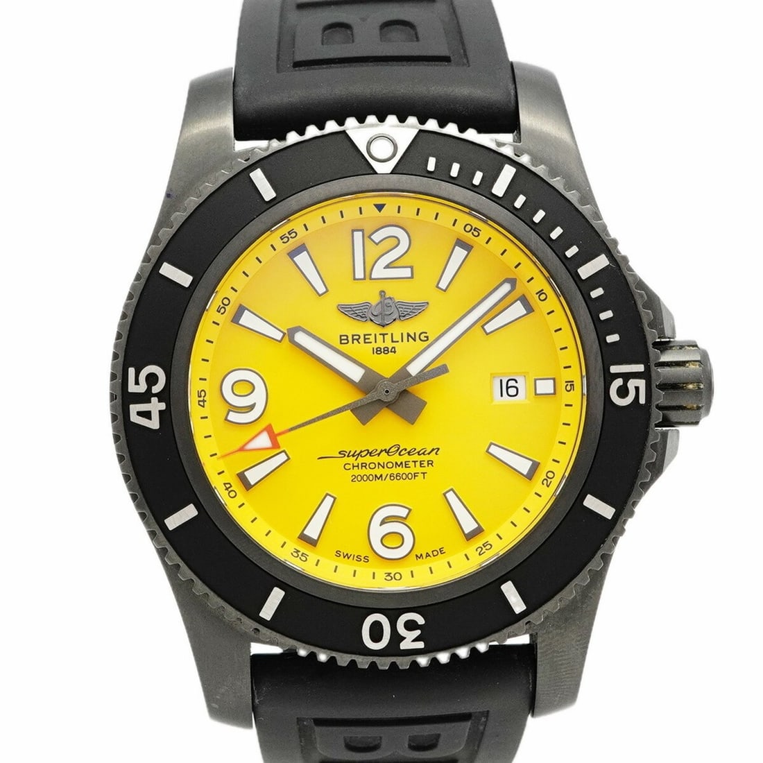 Breitling Superocean M17368 Yellow Dial Men's Watch: --- Catalog ---Category: SizeWrist Size: 18.5cm / 7.28''Case Diameter: 46mm / 1.81''Category: DesignType: WristwatchGender: MenColor (Dial): YellowMaterial (Band): RubberCategory: GeneralMPN: M17368Br