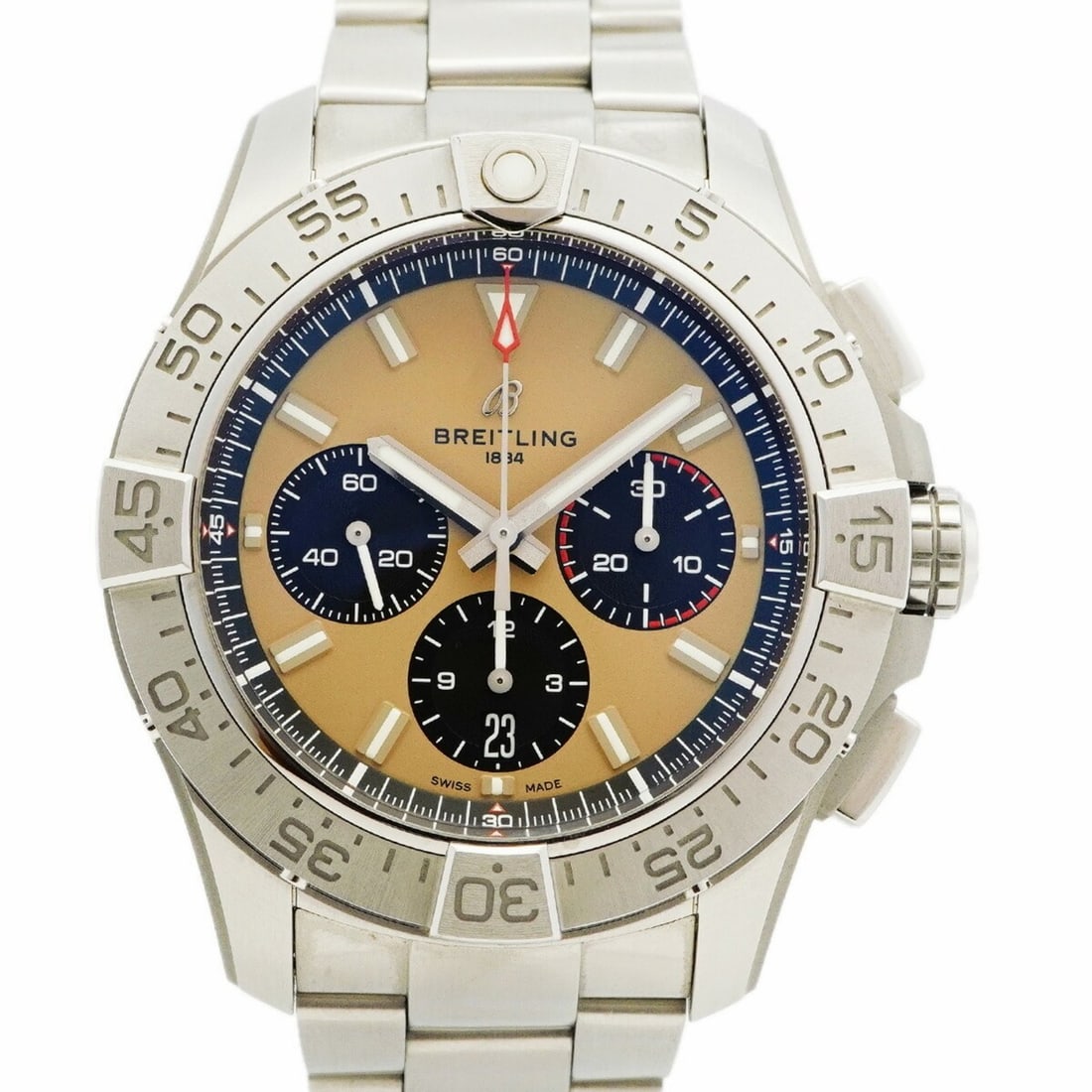Breitling Avenger AB0147 Beige Dial Men's Watch: --- Catalog ---Category: SizeWrist Size: 18cm / 7.08''Case Diameter: 44mm / 1.73''Category: DesignType: WristwatchGender: MenColor (Dial): BeigeMaterial (Band): Stainless steelCategory: GeneralMPN: AB