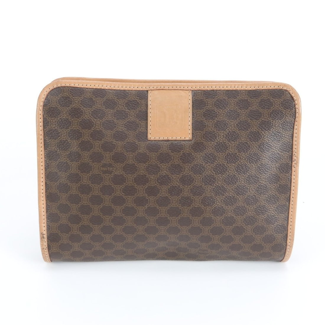 Celine Macadam Leather Clutch Bag, Brown, Men's: --- Catalog ---Category: SizeSize (HxWxD): 18cm x 23cm x 4cm / 7.08'' x 9.05'' x 1.57''Category: DesignType: Clutch bagColor: BrownGender: MenMaterial: Leather , Coated canvas Category: GeneralLine: M