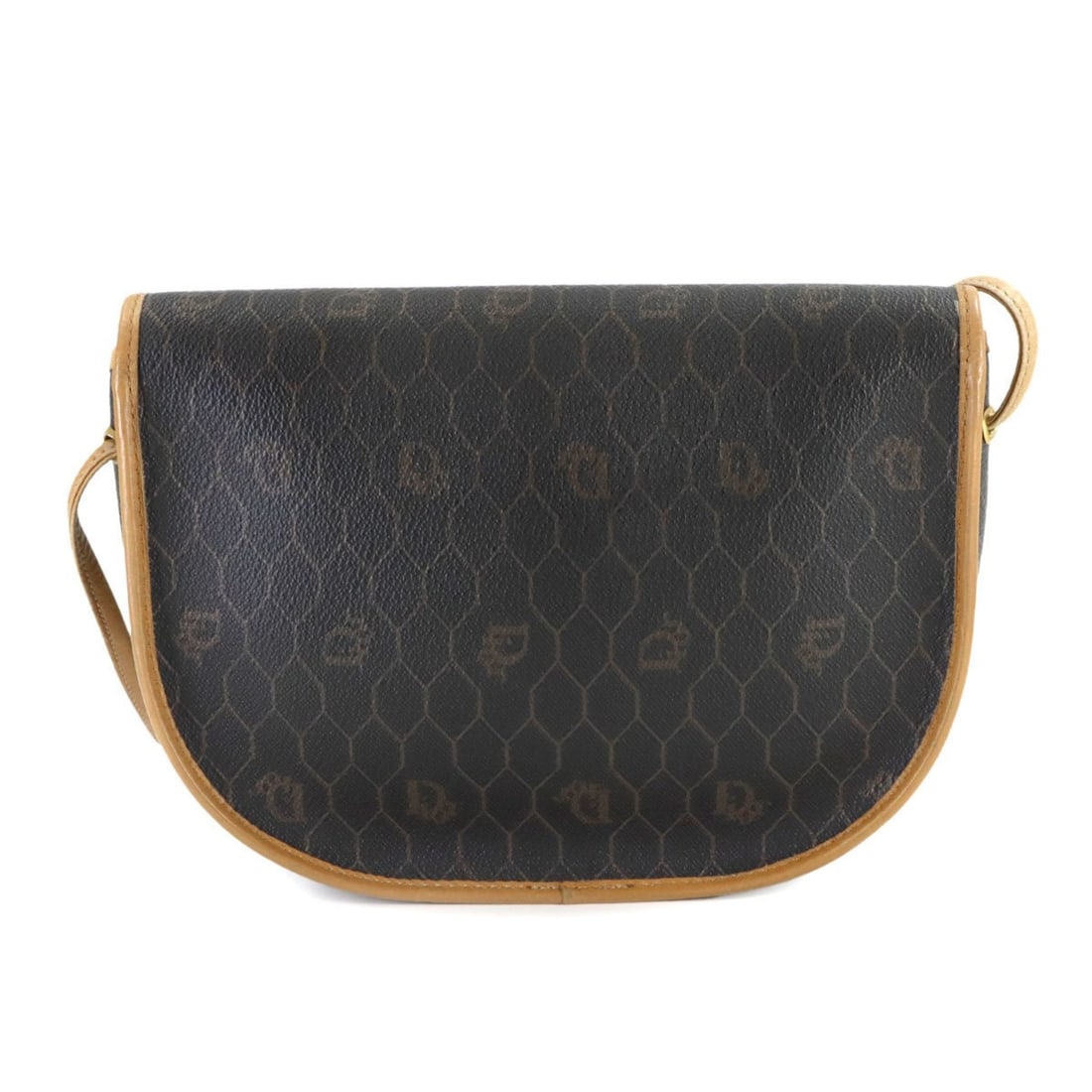Christian Dior Honeycomb Shoulder Handbag, Leather, Black/Brown, Gold Hardware: --- Catalog ---Category: SizeSize (HxWxD): 17cm x 22cm x 5cm / 6.69'' x 8.66'' x 1.96''Category: DesignType: Shoulder bagColor: Black, BrownGender: WomenMaterial: PVC , Leather Category: GeneralBrand: