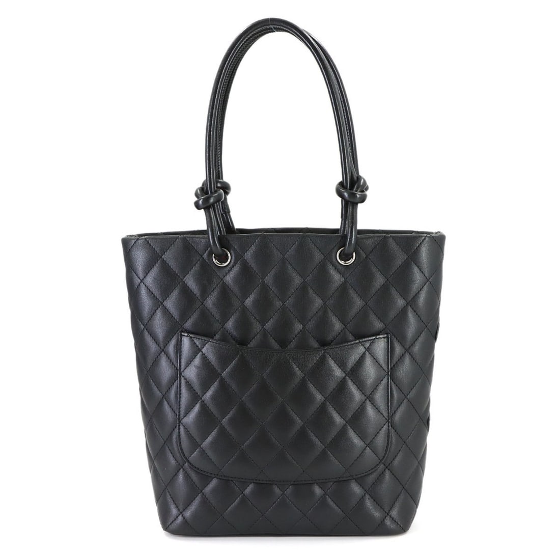 Chanel Cambon Line Medium Tote Handbag, Calfskin Enamel Black, A25167, Silver Hardware.: --- Catalog ---Category: SizeSize (HxWxD): 24cm x 20cm x 11.5cm / 9.44'' x 7.87'' x 4.52''Category: DesignType: Handbag, Tote bagColor: BlackGender: WomenMaterial: Leather Leather/Fur Type: Calfskin,