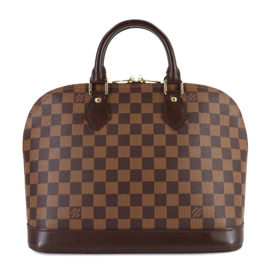 Louis Vuitton Damier Alma PM Handbag, Ebene, N51131, Brown with Gold Hardware.: --- Catalog ---Category: SizeSize (HxWxD): 23.5cm x 30cm x 16cm / 9.25'' x 11.81'' x 6.29''Category: DesignType: HandbagColor: EbeneGender: WomenMaterial: Damier Canvas Category: GeneralMPN: N51131Bra