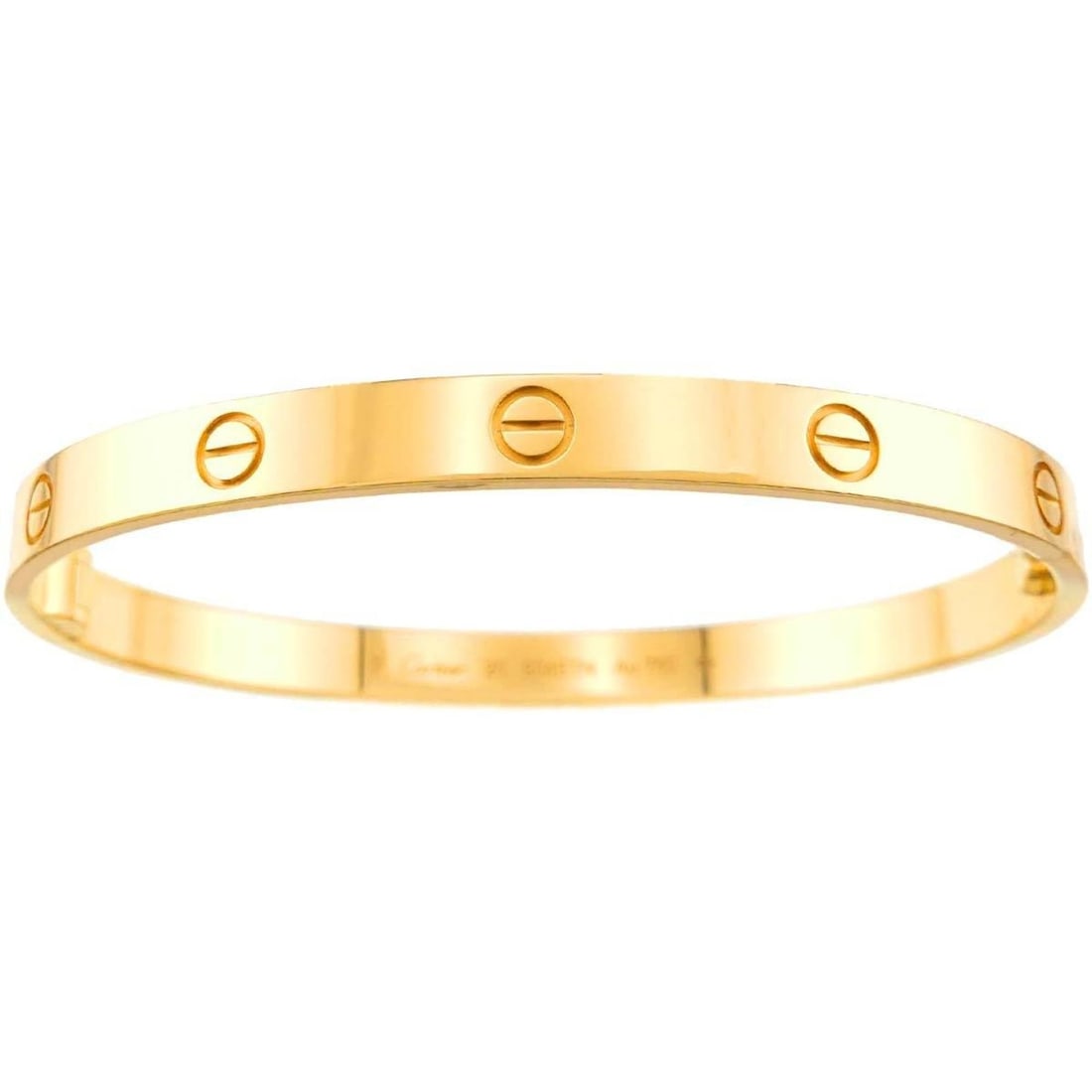 Cartier Love Bracelet #20 18K YG Yellow Gold 750 Bangle: --- Catalog ---Category: SizeLength: 19cm / 7.48''Category: DesignType: BangleGender: Women,MenMaterial: Yellow gold (18K)Category: GeneralBrand: Cartier--- Item List ---Section: ConditionRanking: Ran