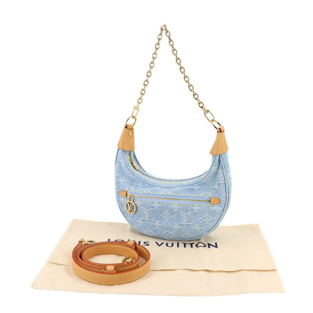 Louis Vuitton LV by the Pool Monogram Denim Loop 2-way Chain Hand Shoulder Handbag Sky Blue M24846: --- Catalog ---Category: SizeSize (HxWxD): 14.5cm x 23cm x 6cm / 5.7'' x 9.05'' x 2.36''Category: DesignType: HandbagColor: Sky blueGender: WomenMaterial: Monogram Denim Category: GeneralMPN: M24846Br