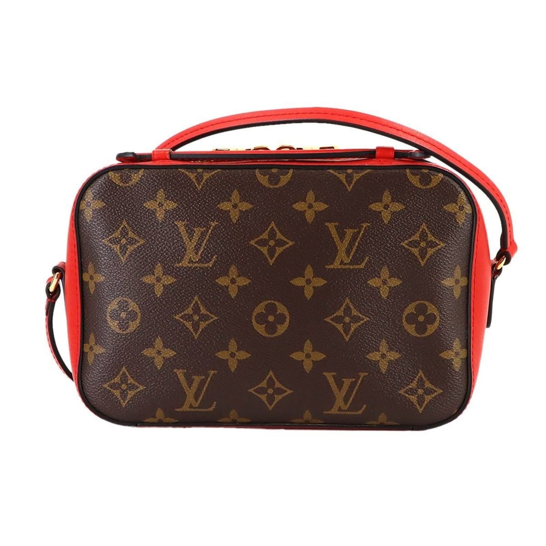 Louis Vuitton Monogram Saintonge Shoulder Handbag Leather Coquelicot M43556: --- Catalog ---Category: SizeSize (HxWxD): 14.5cm x 21cm x 7cm / 5.7'' x 8.26'' x 2.75''Category: DesignType: Handbag, Shoulder bagColor: Coquelicots, MonogramGender: WomenMaterial: Monogram , Leather