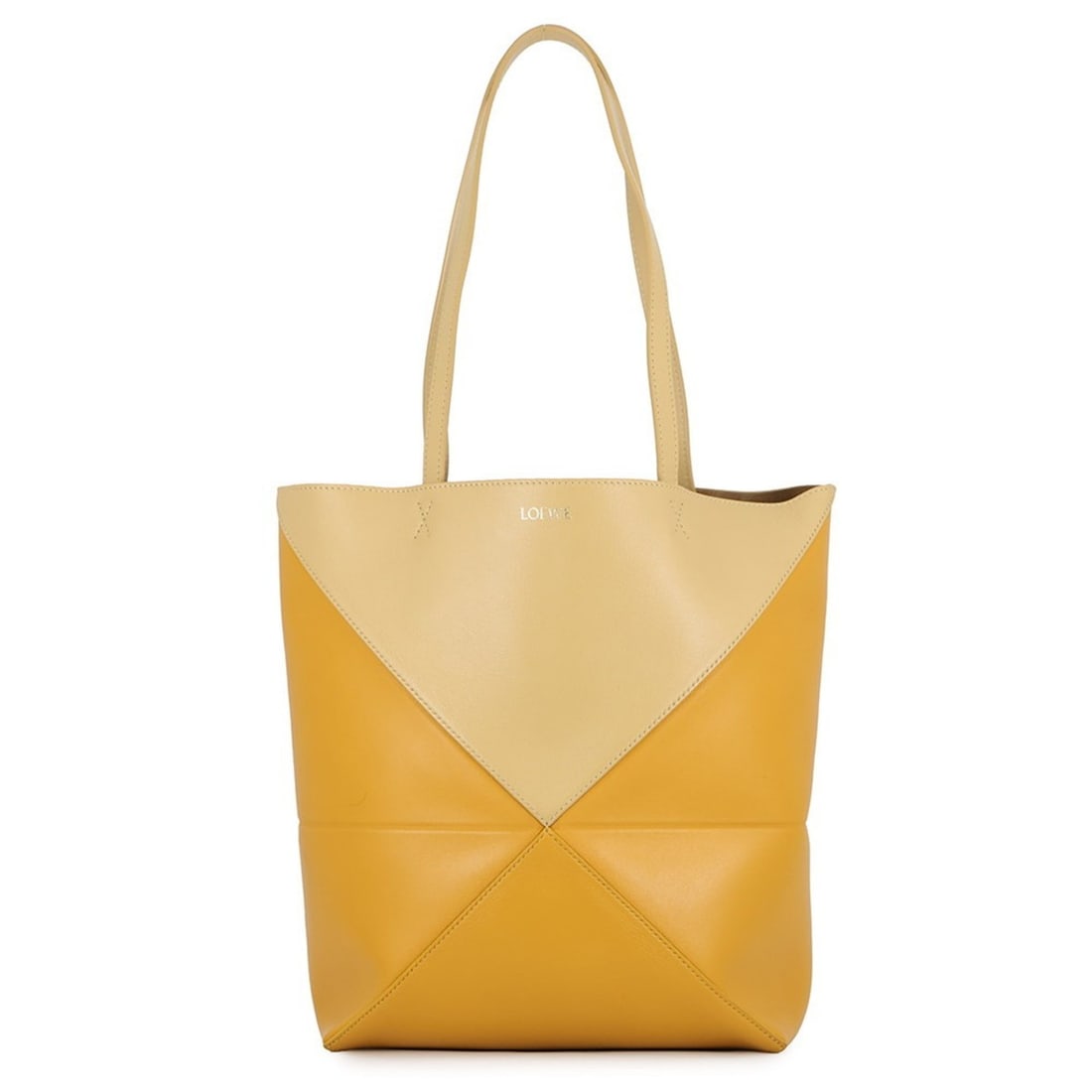 Loewe Puzzlefold Tote Medium Calf Leather A779G50X18 LOEWE Bicolor Yellow Handbag Women's: --- Catalog ---Category: SizeWeight: 440g / 15.52oz.Size (HxWxD): 31cm x 25cm x 14cm / 12.2'' x 9.84'' x 5.51''Category: DesignType: Handbag, Tote bagGender: WomenClosure: OpenMaterial: Leather Leathe