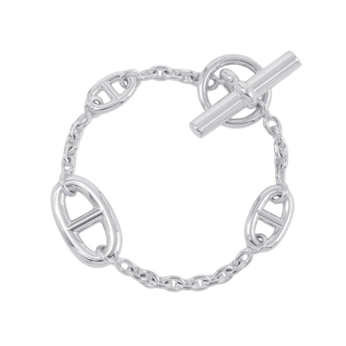 Hermes Chaine d'Ancre Farandole Bracelet, SV925 Silver, Size ST, HERMES: --- Catalog ---Category: SizeLength: 15.5cm / 6.1''Weight: 25.8g / 0.91oz.Total Length: 18.5cm / 7.28''Category: DesignType: Charm braceletGender: WomenMaterial: Silver 925Category: GeneralLine: Chain