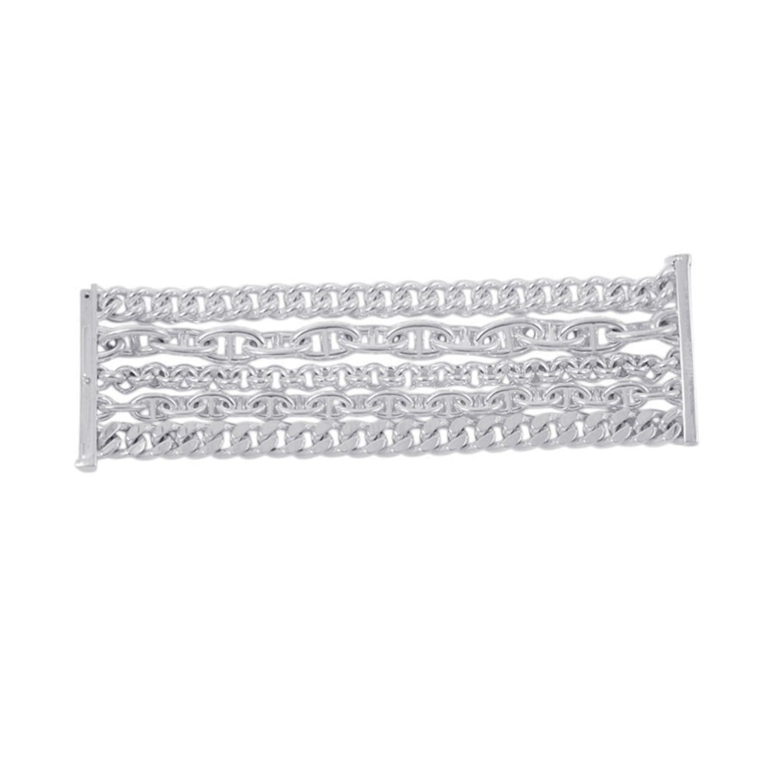 Hermes Chaine d'Ancre Multi-Chain Bracelet, Size 15, SV925 Silver.: --- Catalog ---Category: SizeLength: 15cm / 5.9''Category: DesignType: Charm braceletColor: SilverGender: WomenMaterial: Silver 925Category: GeneralBrand: HermesCountry of Origin: France--- Item List