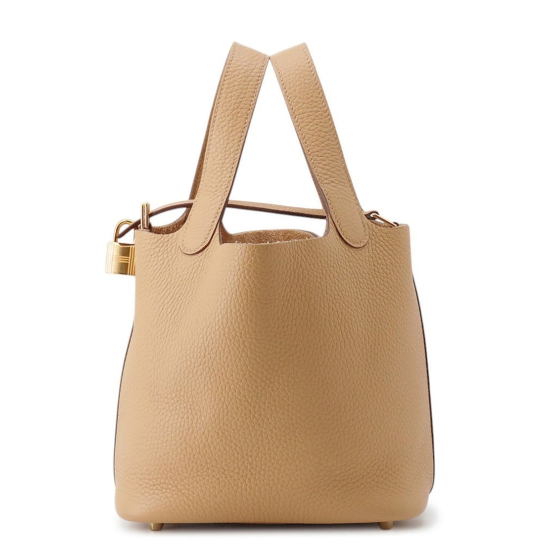 Hermes Picotin Lock PM Biscuit Taurillon Clemence Handbag, K Stamp, Lock, Picotin, Women's HERMES: --- Catalog ---Category: SizeSize (HxWxD): 18.5cm x 18cm x 13cm / 7.28'' x 7.08'' x 5.11''Category: DesignType: HandbagColor: Beige brownGender: WomenMaterial: Taurillon clemence leather Category: Gen