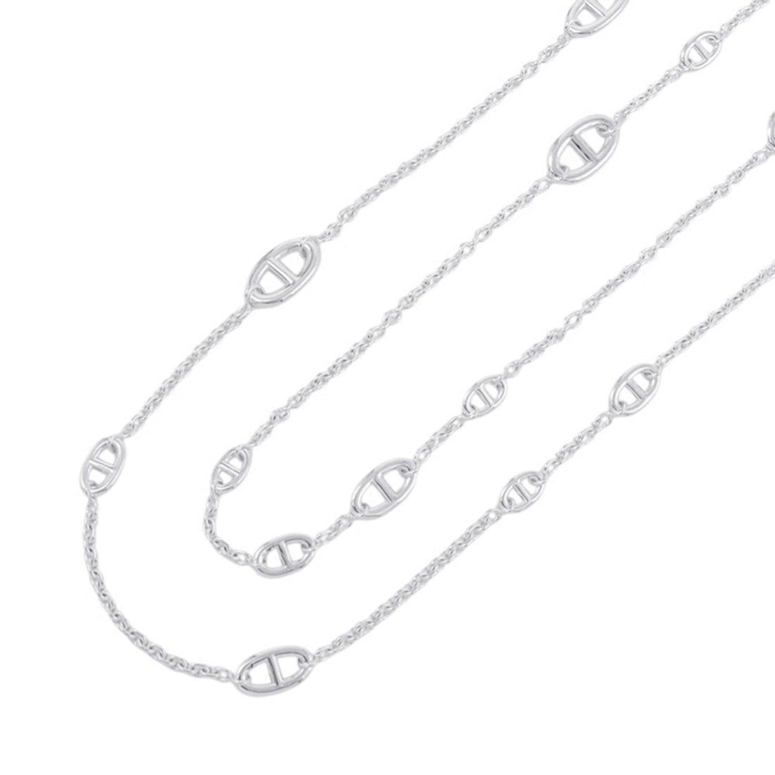 Hermes Chaine d'Ancre Farandole Necklace, Size 160, SV925 Silver.: --- Catalog ---Category: SizeNeck Circumference: 160 cm / 62.99''Category: DesignColor: SilverGender: WomenMaterial: Silver 925Necklace Type: NecklaceCategory: GeneralBrand: Hermes--- Item List ---Sec