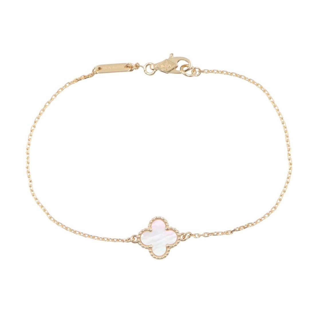 Van Cleef & Arpels Sweet Alhambra Bracelet, 18K (Yellow Gold), Mother-of-Pearl, Women's, Gold/White: --- Catalog ---Category: SizeLength: 15.5cm / 6.1''Category: DesignType: Charm braceletColor: White, Yellow goldGender: WomenMaterial: Yellow gold (18K)Category: GeneralMPN: VCARF68800Brand: Van Cleef