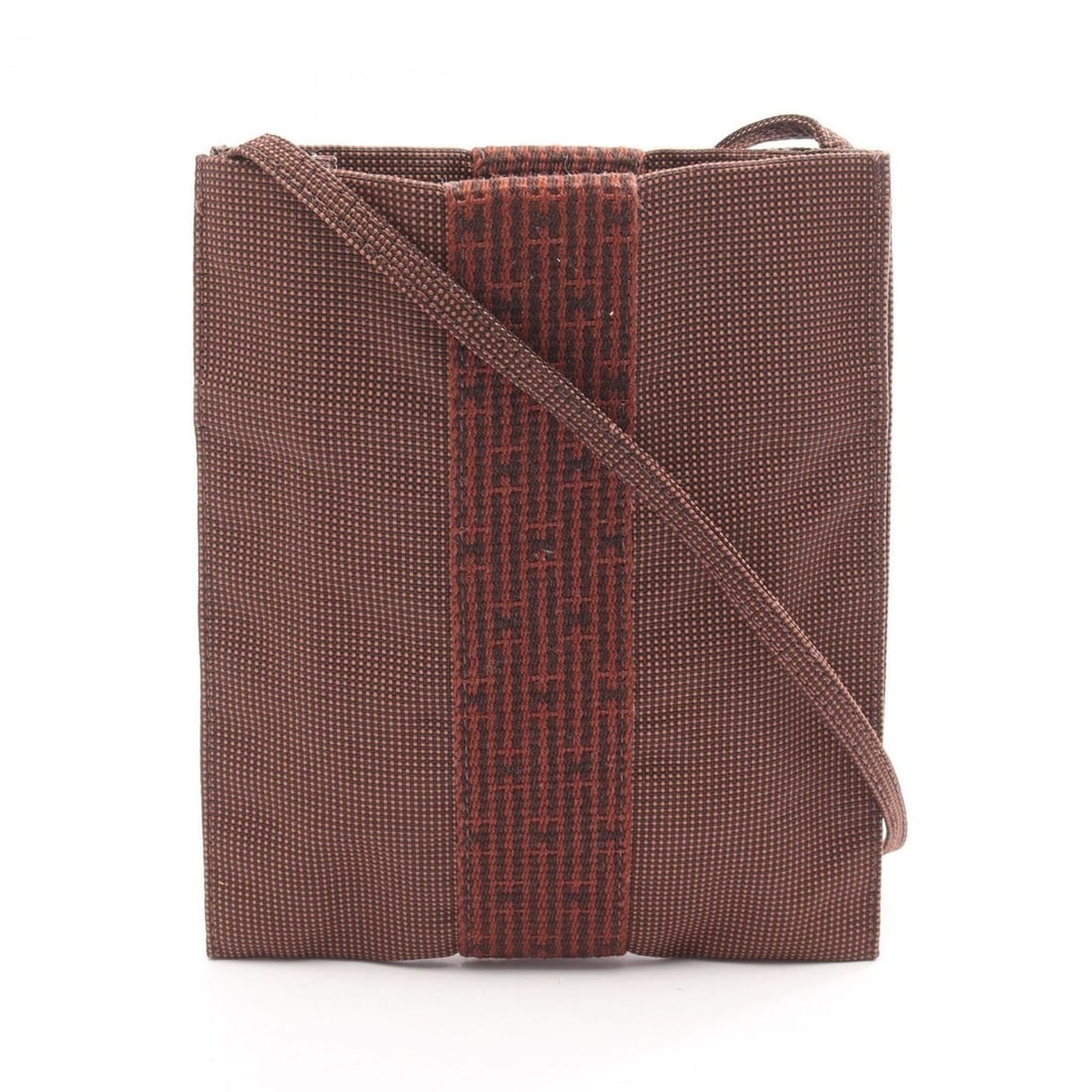 Hermes Herline Pochette Shoulder Bag Handbag Canvas Nylon Women's Brown 100967M: --- Catalog ---Category: SizeSize (HxWxD): 19cm x 16cm x 1cm / 7.48'' x 6.29'' x 0.39''Category: DesignType: Handbag, Pochette, Shoulder bagColor: BrownGender: WomenMaterial: Nylon canvas Category: Ge