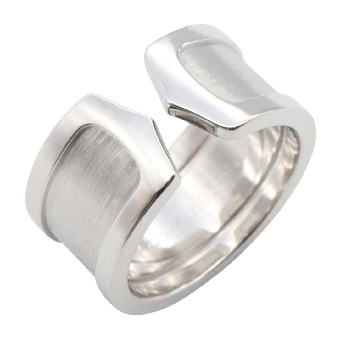 Cartier C2 Ring, 18K White Gold (18KWG), Women's, Silver Tone: --- Catalog ---Category: SizeJP Size: 9US Size: 5Category: DesignType: Band ringColor: SilverGender: WomenMaterial: White gold (18K)Category: GeneralBrand: Cartier--- Item List ---Section: ConditionRa