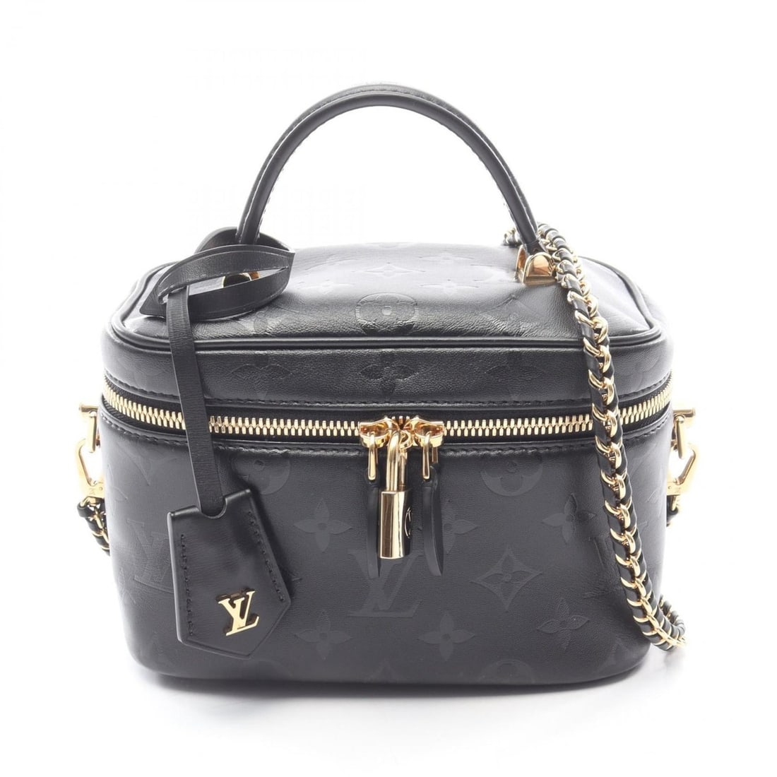 Louis Vuitton Vanity PM Handbag, Leather, Monogram Ink, Women's, Black, M57118: --- Catalog ---Category: SizeSize (HxWxD): 12cm x 18cm x 10cm / 4.72'' x 7.08'' x 3.93''Category: DesignType: Handbag, Vanity bagColor: Black, NoirGender: WomenMaterial: Leather Category: GeneralMPN: