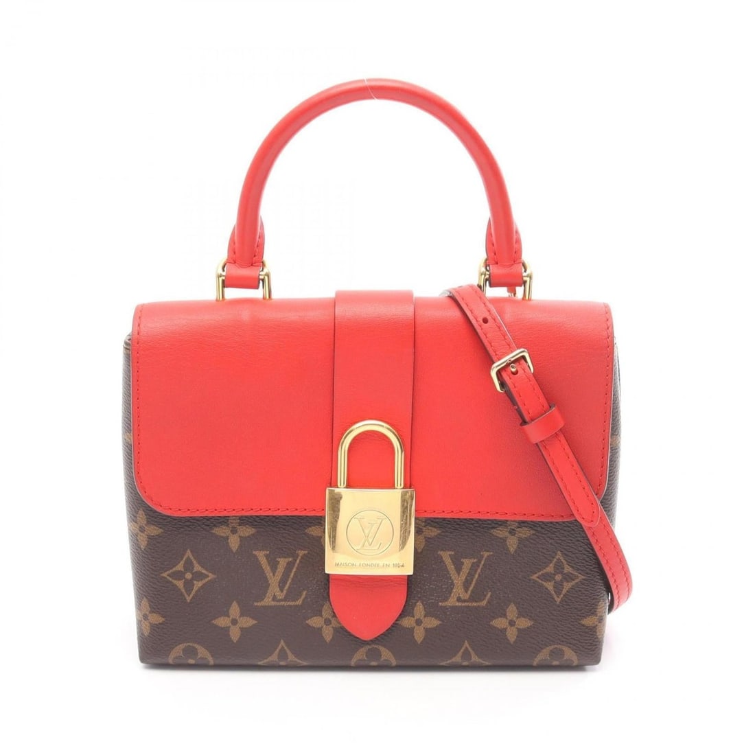 Louis Vuitton Rocky BB Handbag, Coated Canvas and Leather, Monogram Pattern, Women's, Brown/Red,: --- Catalog ---Category: SizeSize (HxWxD): 16cm x 20.5cm x 7.5cm / 6.29'' x 8.07'' x 2.95''Category: DesignType: HandbagColor: Brown, Coquelicots, Monogram, Red colorGender: WomenMaterial: Coated canv