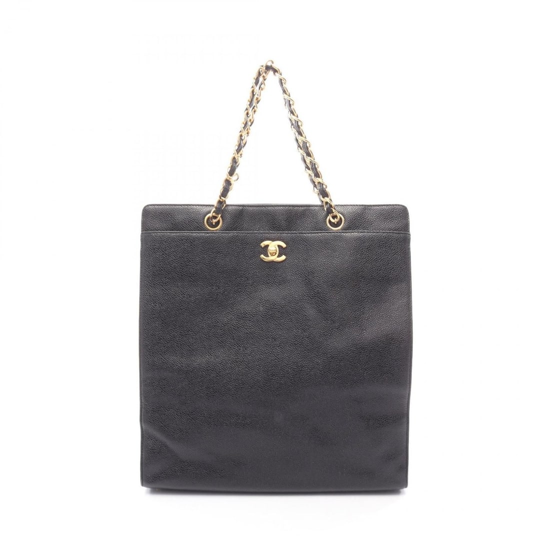 Chanel Coco Mark Tote Bag Handbag Leather Calfskin (Cowhide) Women's Black: --- Catalog ---Category: SizeSize (HxWxD): 33cm x 31cm x 12cm / 12.99'' x 12.2'' x 4.72''Category: DesignType: Handbag, Tote bagColor: BlackGender: WomenMaterial: Leather Leather/Fur Type: CalfskinCat