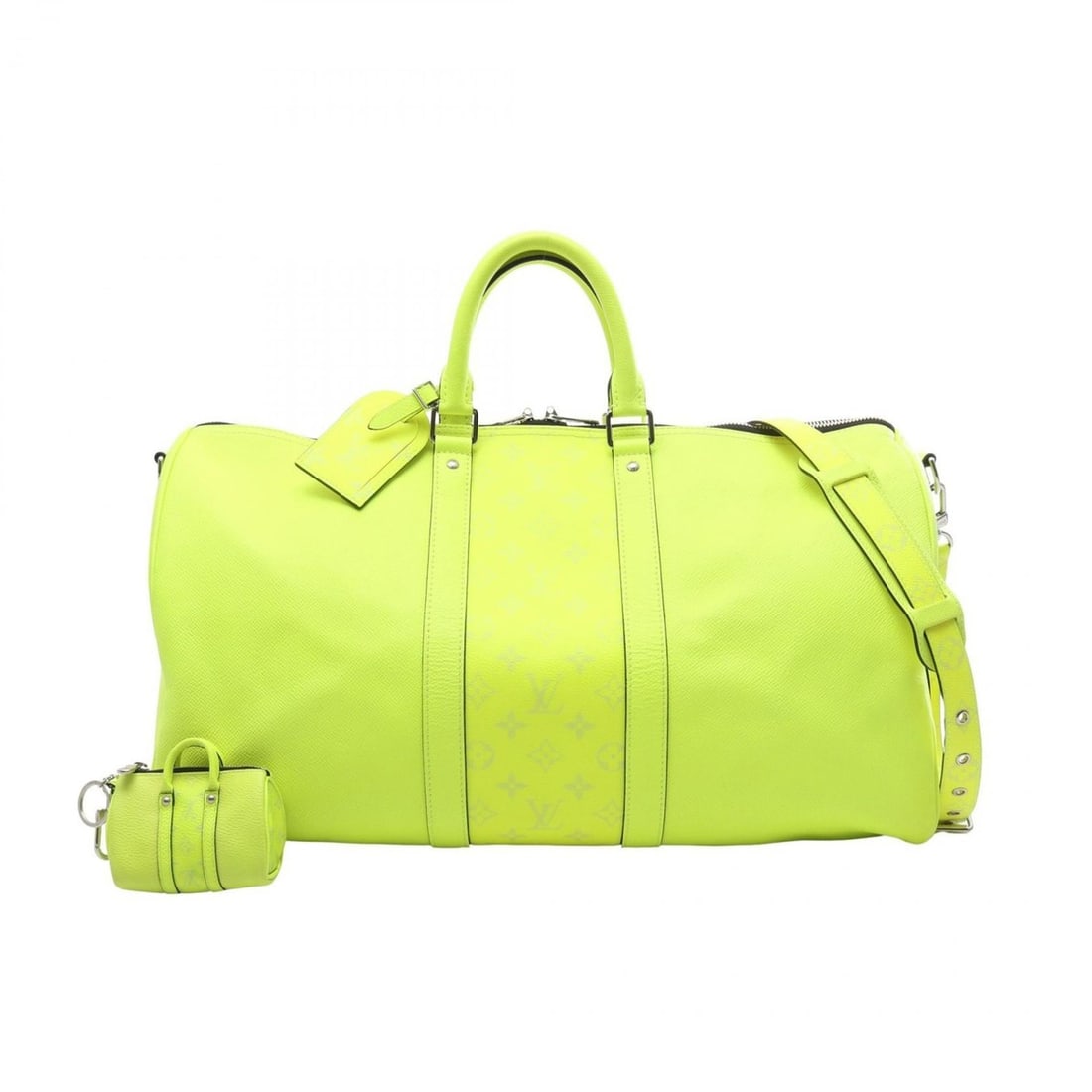 Louis Vuitton Keepall Bandoulière 50 Boston Bag Handbag Leather Coated Canvas Taigarama Men's Green: --- Catalog ---Category: SizeSize (HxWxD): 27cm x 50cm x 20cm / 10.62'' x 19.68'' x 7.87''Category: DesignType: Boston bagColor: GreenGender: Men,WomenMaterial: Leather , Coated canvas Category: Gener